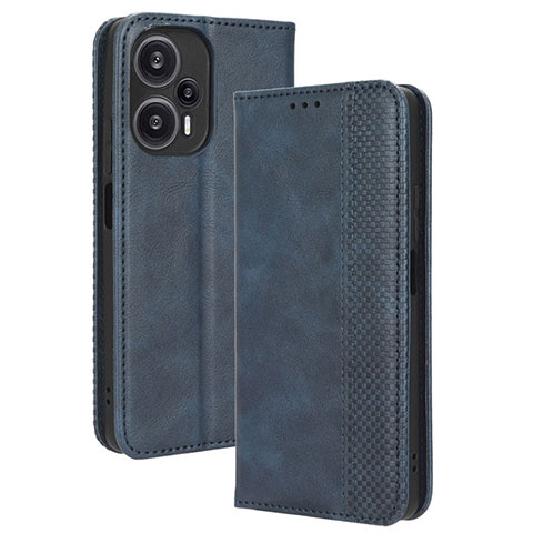 Coque Portefeuille Livre Cuir Etui Clapet BY4 pour Xiaomi Redmi Note 12 Turbo 5G Bleu