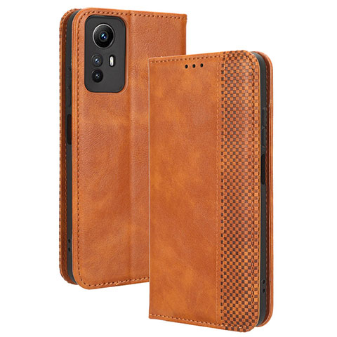 Coque Portefeuille Livre Cuir Etui Clapet BY4 pour Xiaomi Redmi Note 12S Marron