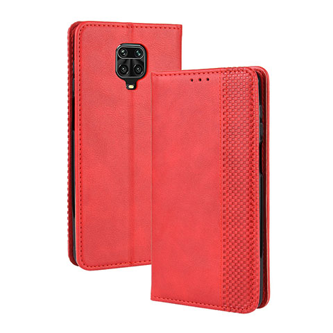 Coque Portefeuille Livre Cuir Etui Clapet BY4 pour Xiaomi Redmi Note 9 Pro Max Rouge