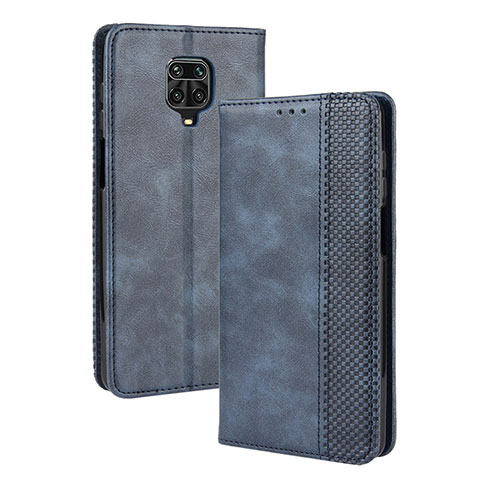 Coque Portefeuille Livre Cuir Etui Clapet BY4 pour Xiaomi Redmi Note 9S Bleu