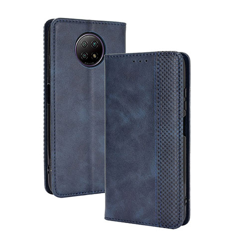 Coque Portefeuille Livre Cuir Etui Clapet BY4 pour Xiaomi Redmi Note 9T 5G Bleu