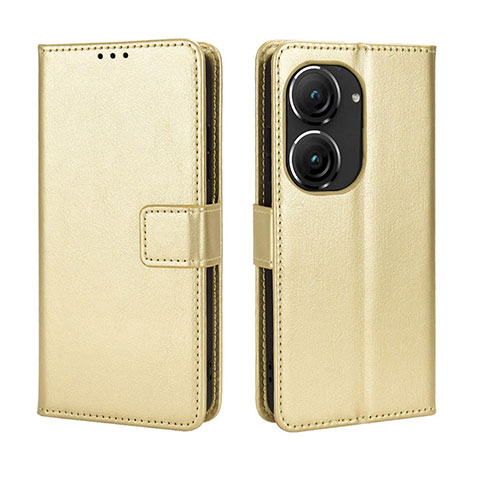 Coque Portefeuille Livre Cuir Etui Clapet BY5 pour Asus ZenFone 10 Or