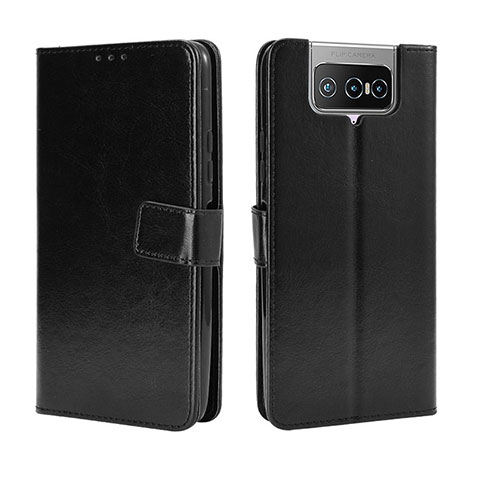 Coque Portefeuille Livre Cuir Etui Clapet BY5 pour Asus Zenfone 7 ZS670KS Noir