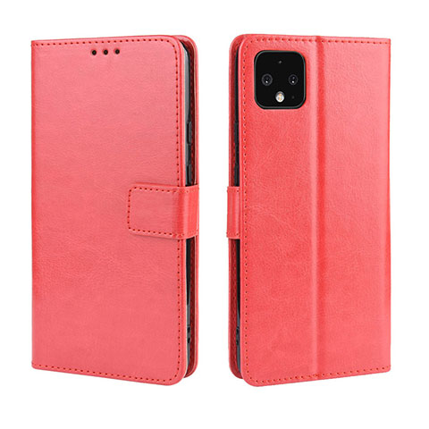 Coque Portefeuille Livre Cuir Etui Clapet BY5 pour Google Pixel 4 Rouge