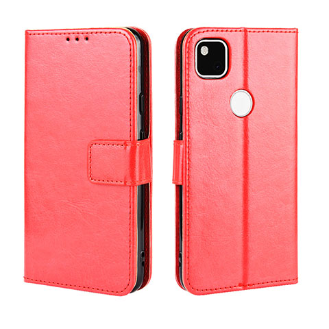 Coque Portefeuille Livre Cuir Etui Clapet BY5 pour Google Pixel 4a Rouge