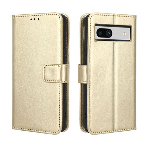 Coque Portefeuille Livre Cuir Etui Clapet BY5 pour Google Pixel 7a 5G Or