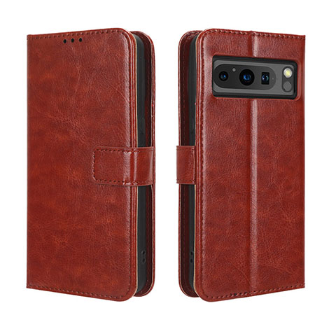 Coque Portefeuille Livre Cuir Etui Clapet BY5 pour Google Pixel 8 Pro 5G Marron