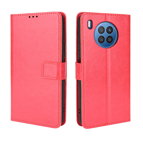 Coque Portefeuille Livre Cuir Etui Clapet BY5 pour Huawei Honor 50 Lite Rouge