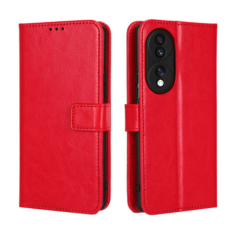 Coque Portefeuille Livre Cuir Etui Clapet BY5 pour Huawei Honor 70 5G Rouge