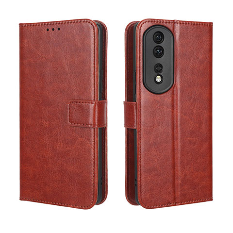 Coque Portefeuille Livre Cuir Etui Clapet BY5 pour Huawei Honor 80 Pro 5G Marron