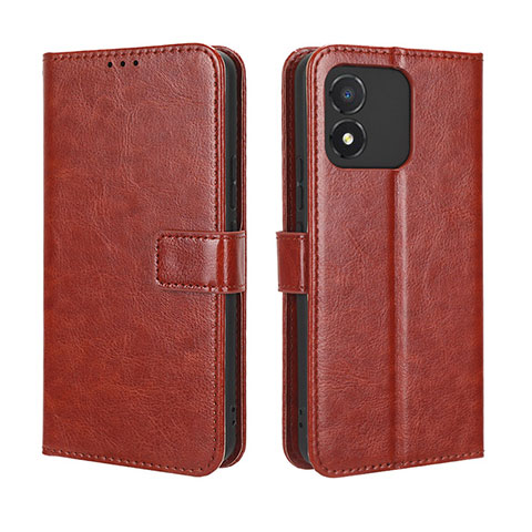 Coque Portefeuille Livre Cuir Etui Clapet BY5 pour Huawei Honor X5 Marron