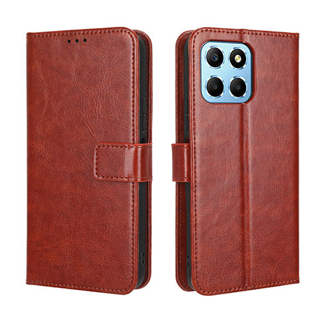 Coque Portefeuille Livre Cuir Etui Clapet BY5 pour Huawei Honor X6 5G Marron