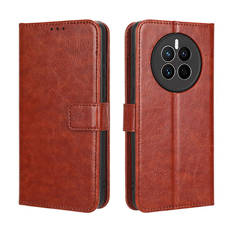 Coque Portefeuille Livre Cuir Etui Clapet BY5 pour Huawei Mate 50 Marron