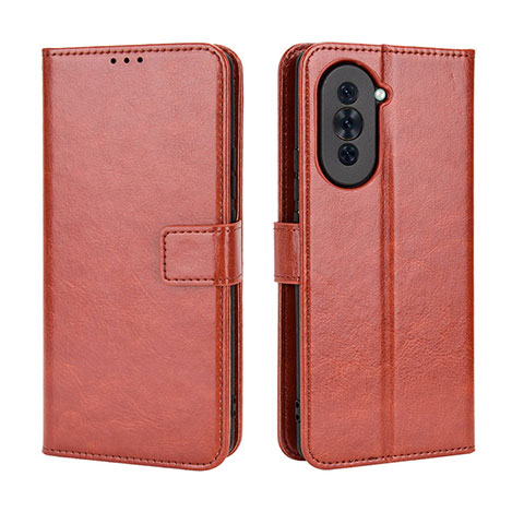 Coque Portefeuille Livre Cuir Etui Clapet BY5 pour Huawei Nova 10 Marron