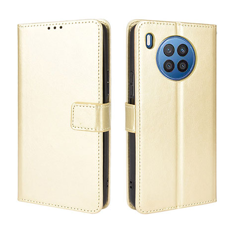 Coque Portefeuille Livre Cuir Etui Clapet BY5 pour Huawei Nova 8i Or