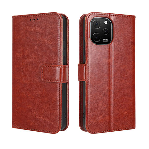 Coque Portefeuille Livre Cuir Etui Clapet BY5 pour Huawei Nova Y61 Marron