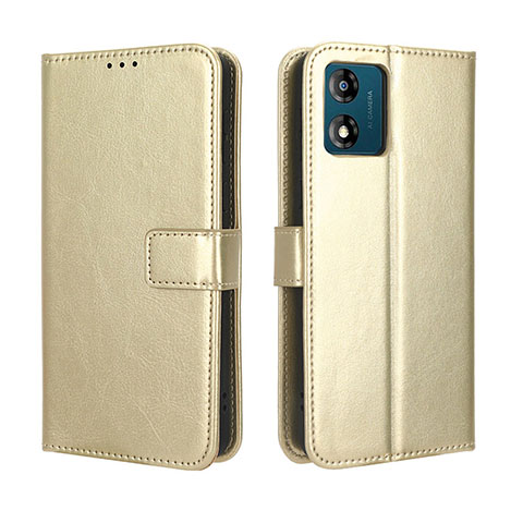 Coque Portefeuille Livre Cuir Etui Clapet BY5 pour Motorola Moto E13 Or