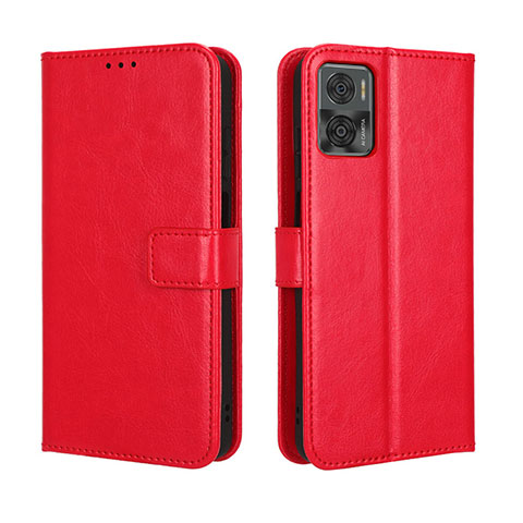 Coque Portefeuille Livre Cuir Etui Clapet BY5 pour Motorola Moto E22 Rouge