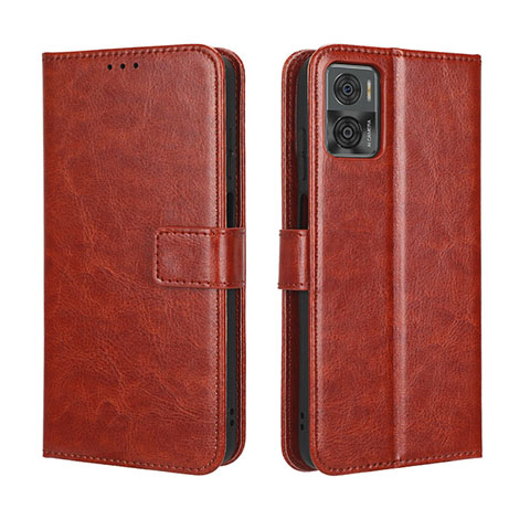 Coque Portefeuille Livre Cuir Etui Clapet BY5 pour Motorola Moto E22i Marron