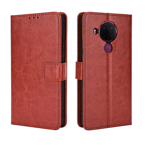 Coque Portefeuille Livre Cuir Etui Clapet BY5 pour Nokia 5.4 Marron