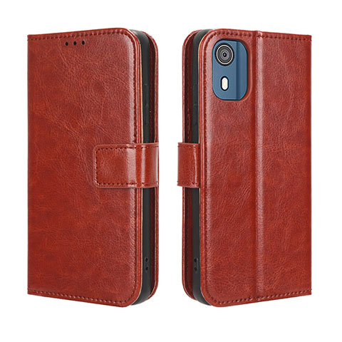 Coque Portefeuille Livre Cuir Etui Clapet BY5 pour Nokia C02 Marron