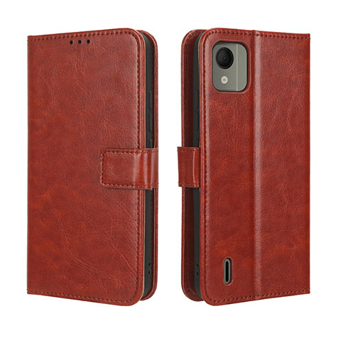 Coque Portefeuille Livre Cuir Etui Clapet BY5 pour Nokia C110 Marron