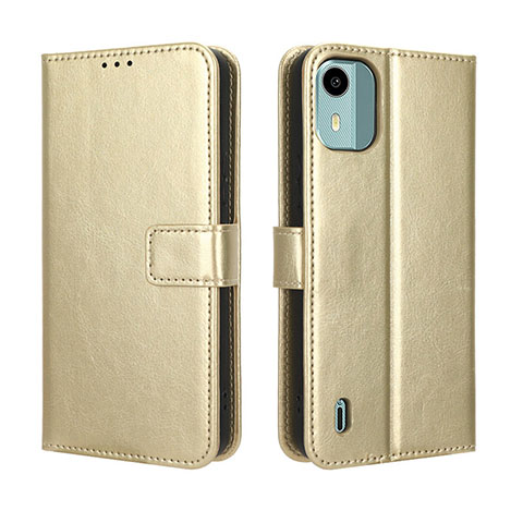 Coque Portefeuille Livre Cuir Etui Clapet BY5 pour Nokia C12 Or