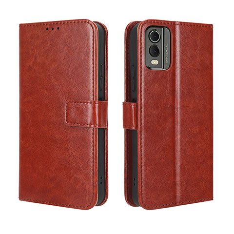 Coque Portefeuille Livre Cuir Etui Clapet BY5 pour Nokia C210 Marron