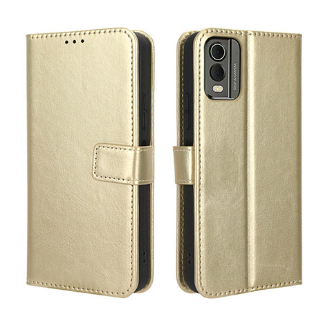 Coque Portefeuille Livre Cuir Etui Clapet BY5 pour Nokia C210 Or