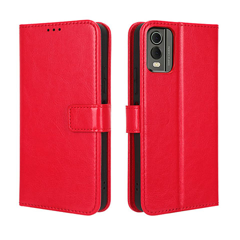 Coque Portefeuille Livre Cuir Etui Clapet BY5 pour Nokia C210 Rouge