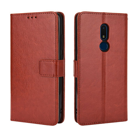 Coque Portefeuille Livre Cuir Etui Clapet BY5 pour Nokia C3 Marron