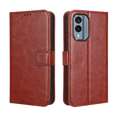 Coque Portefeuille Livre Cuir Etui Clapet BY5 pour Nokia X30 5G Marron