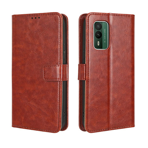 Coque Portefeuille Livre Cuir Etui Clapet BY5 pour Nokia XR21 Marron