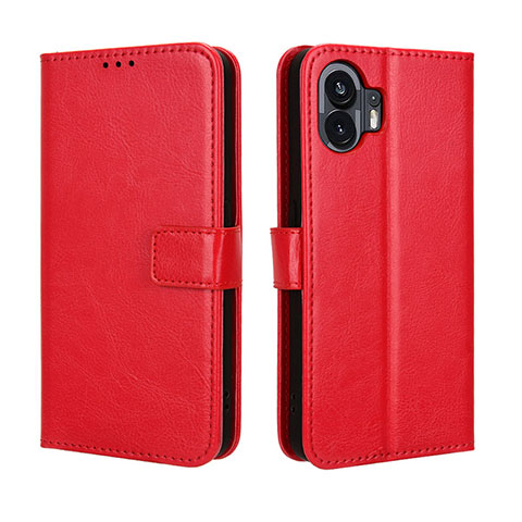 Coque Portefeuille Livre Cuir Etui Clapet BY5 pour Nothing Phone 2 Rouge