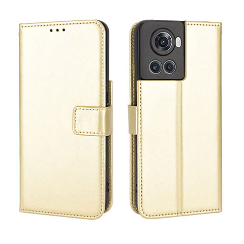 Coque Portefeuille Livre Cuir Etui Clapet BY5 pour OnePlus 10R 5G Or