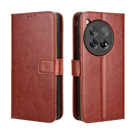 Coque Portefeuille Livre Cuir Etui Clapet BY5 pour OnePlus 12R 5G Marron