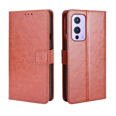 Coque Portefeuille Livre Cuir Etui Clapet BY5 pour OnePlus 9 5G Marron