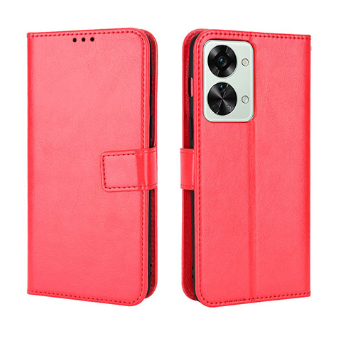 Coque Portefeuille Livre Cuir Etui Clapet BY5 pour OnePlus Nord 2T 5G Rouge