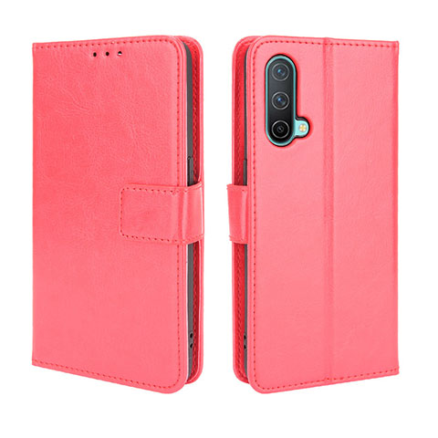 Coque Portefeuille Livre Cuir Etui Clapet BY5 pour OnePlus Nord CE 5G Rouge