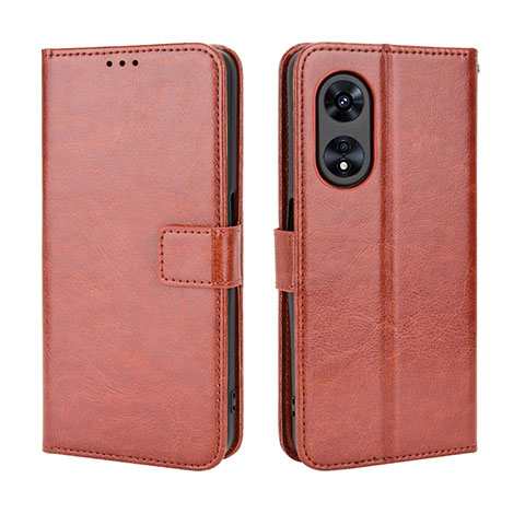 Coque Portefeuille Livre Cuir Etui Clapet BY5 pour Oppo A1 Pro 5G Marron