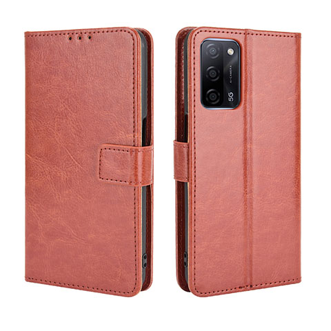 Coque Portefeuille Livre Cuir Etui Clapet BY5 pour Oppo A53s 5G Marron