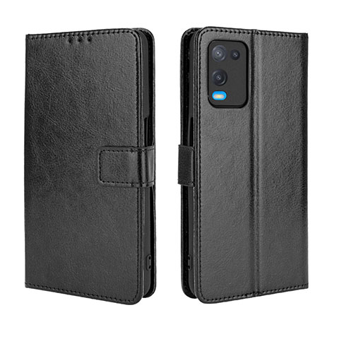 Coque Portefeuille Livre Cuir Etui Clapet BY5 pour Oppo A54 4G Noir