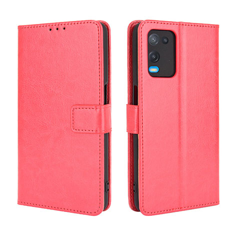 Coque Portefeuille Livre Cuir Etui Clapet BY5 pour Oppo A54 4G Rouge