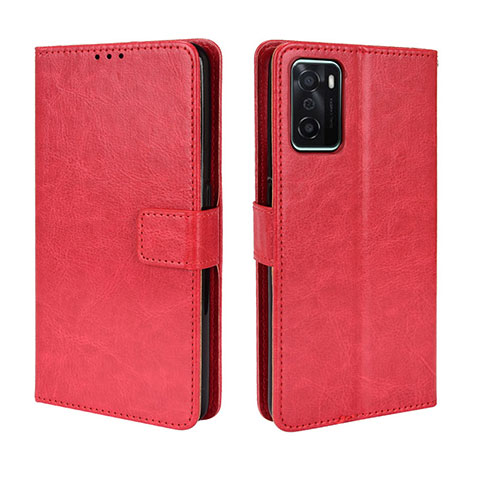 Coque Portefeuille Livre Cuir Etui Clapet BY5 pour Oppo A55S 5G Rouge