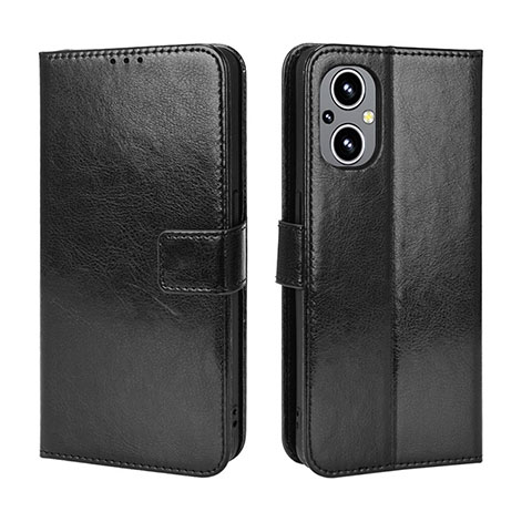 Coque Portefeuille Livre Cuir Etui Clapet BY5 pour Oppo A96 5G Noir