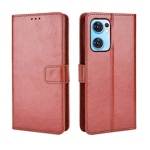 Coque Portefeuille Livre Cuir Etui Clapet BY5 pour Oppo Find X5 Lite 5G Marron