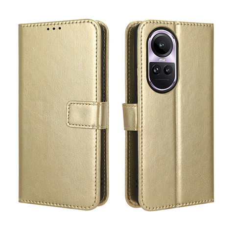 Coque Portefeuille Livre Cuir Etui Clapet BY5 pour Oppo Reno10 Pro 5G Or