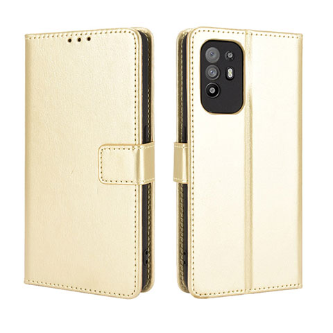 Coque Portefeuille Livre Cuir Etui Clapet BY5 pour Oppo Reno5 Z 5G Or