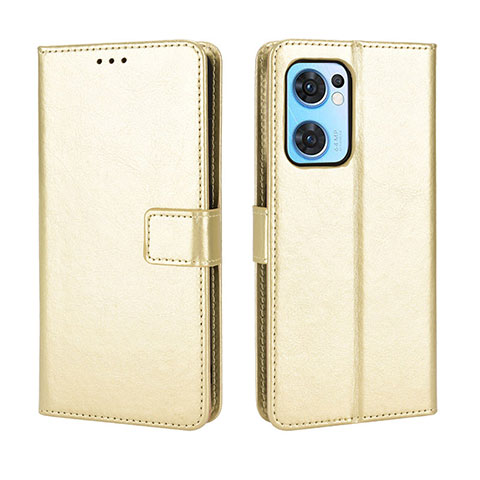 Coque Portefeuille Livre Cuir Etui Clapet BY5 pour Oppo Reno7 5G Or