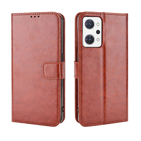 Coque Portefeuille Livre Cuir Etui Clapet BY5 pour Oppo Reno7 A Marron